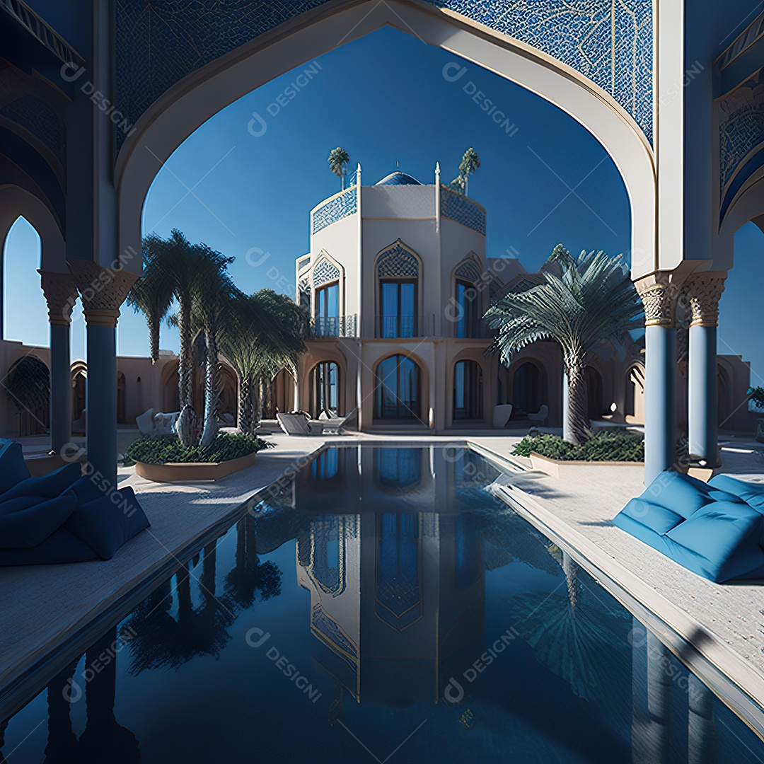 Vila marroquina cercada por água e natureza