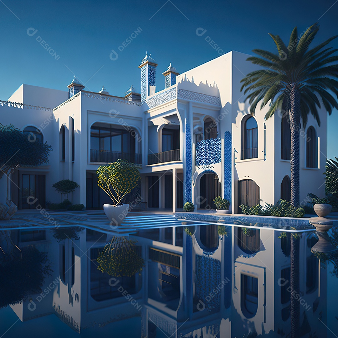 Vila marroquina cercada por água e natureza