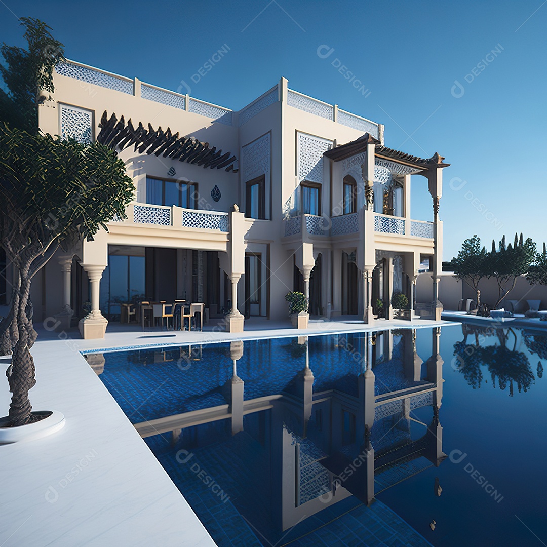 Vila marroquina cercada por água e natureza