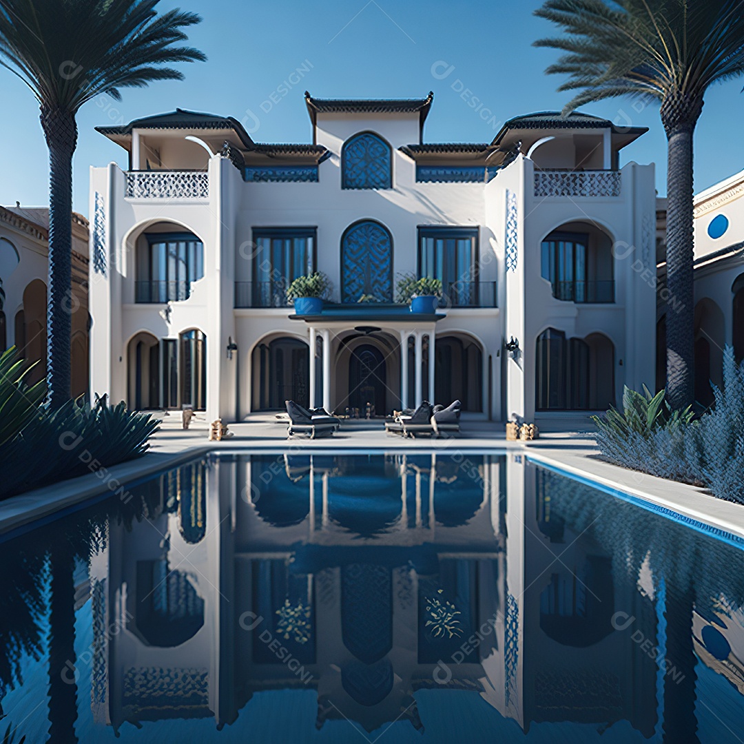 Vila marroquina cercada por água e natureza