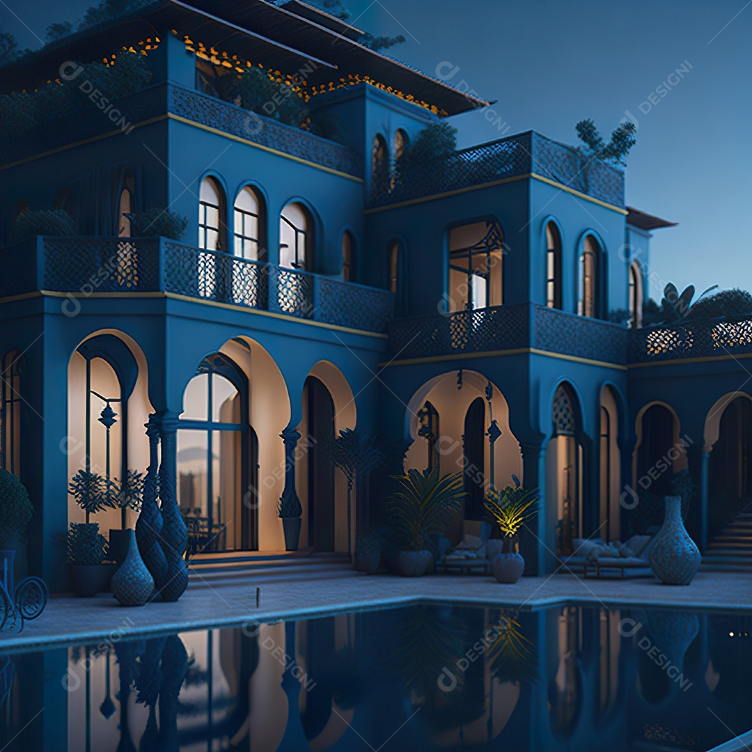 Vila marroquina cercada por água e natureza