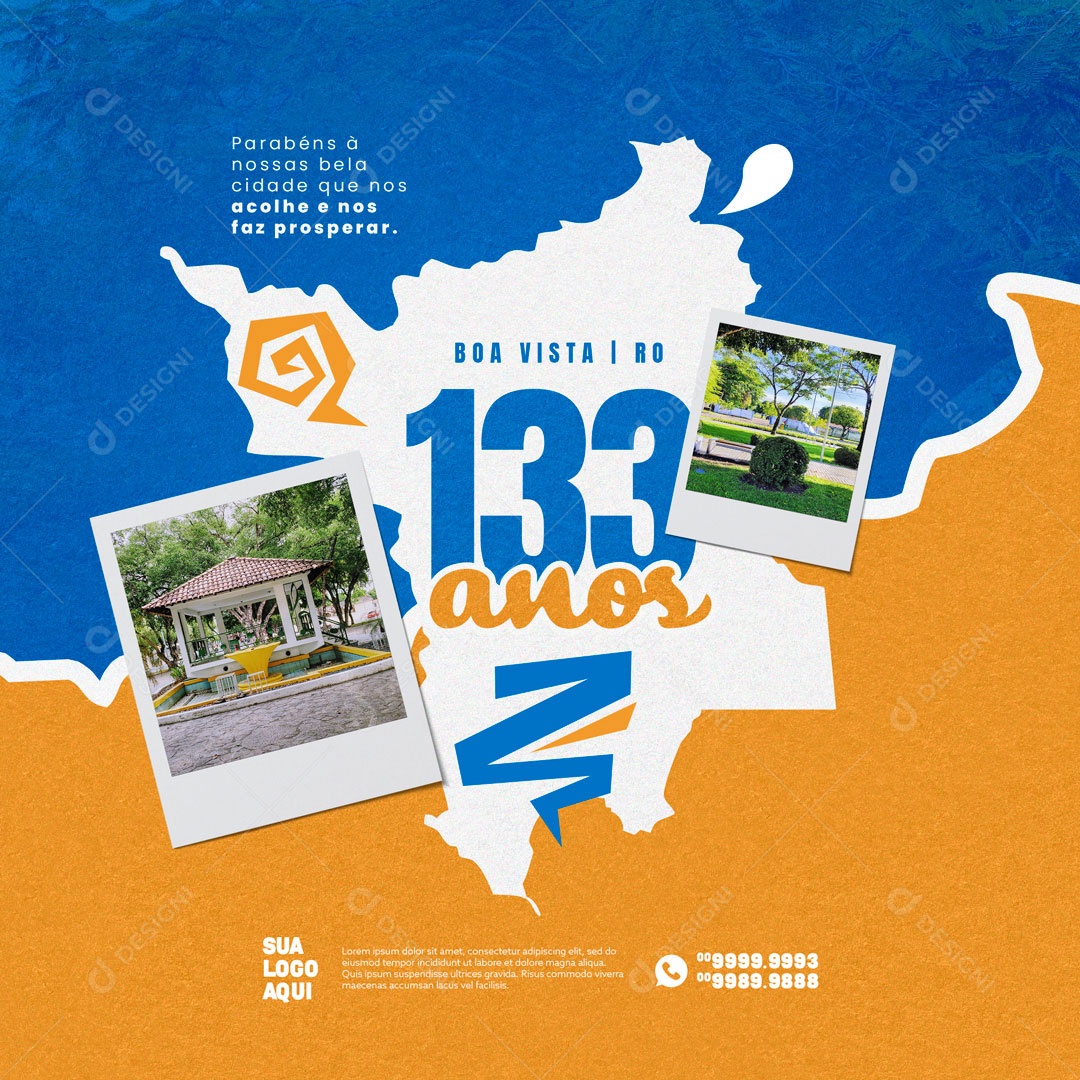 Parabéns Boa Vista 133 anos Social Media PSD Editável