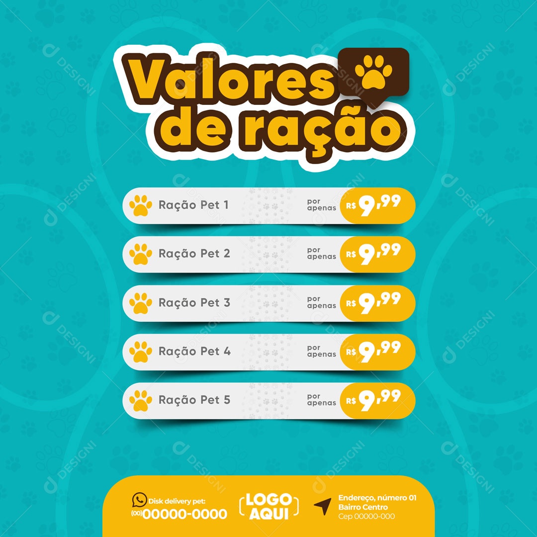 Social Media Valore De Ração PSD Editável