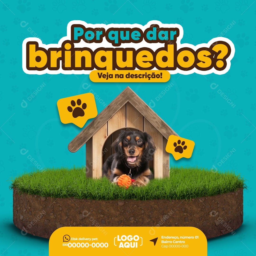 Por Que Dar Brinquedos Pet Shop Social Media PSD Editável