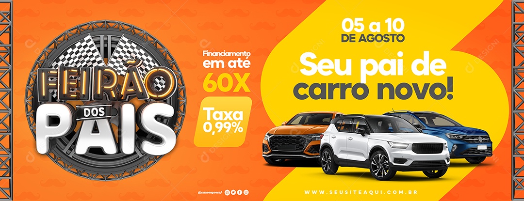 Social Media Banner Feirão Dos Pais Concessionaria PSD Editável