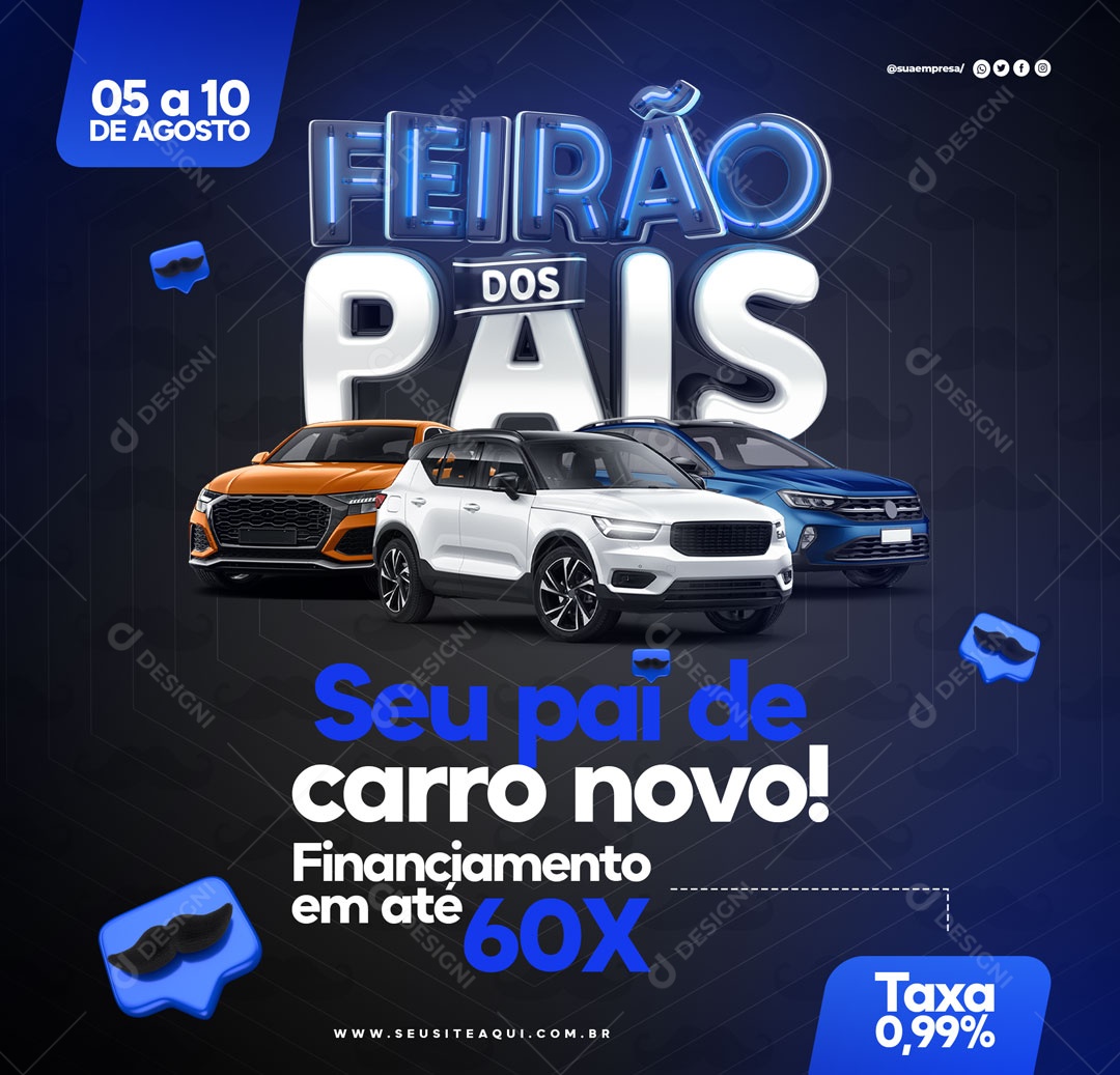 Feed Feirão Dos Pais Seu Pai De Carro Novo Social Media PSD Editável