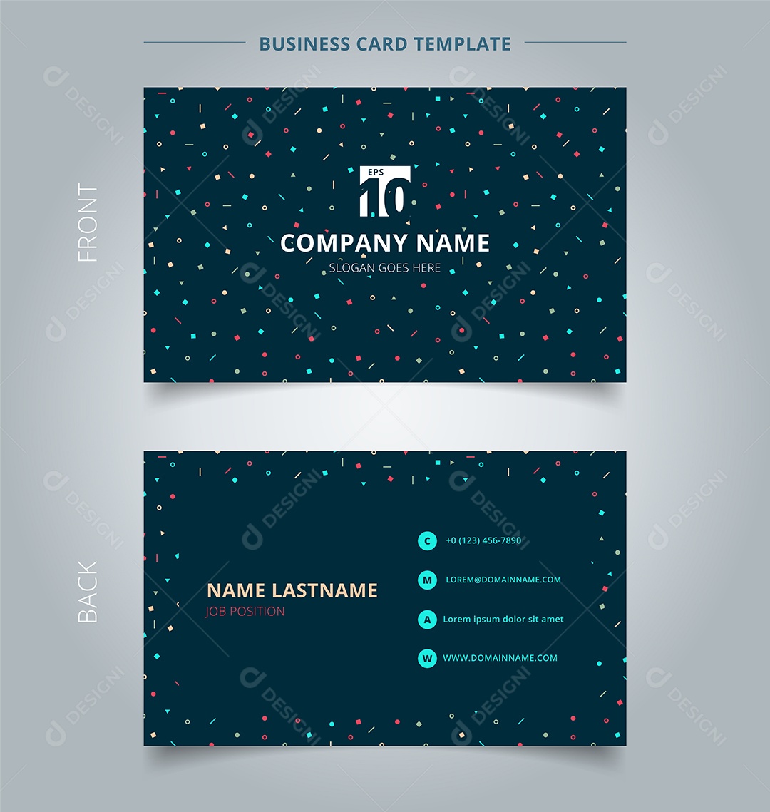 Modelo de Cartão de Visita Vetor EPS Editável