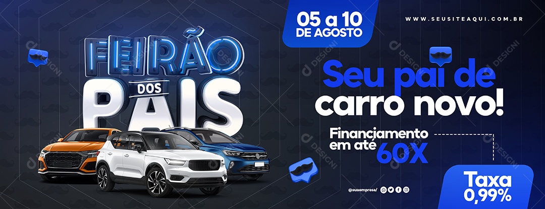 Banner Feirão Dos Pais Seu Pai De Carro Novo Social Media PSD Editável
