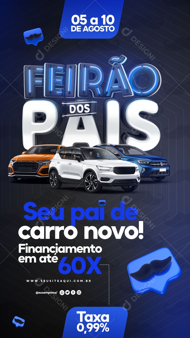 Story Feirão Dos Pais Seu Pai De Carro Novo Social Media PSD Editável