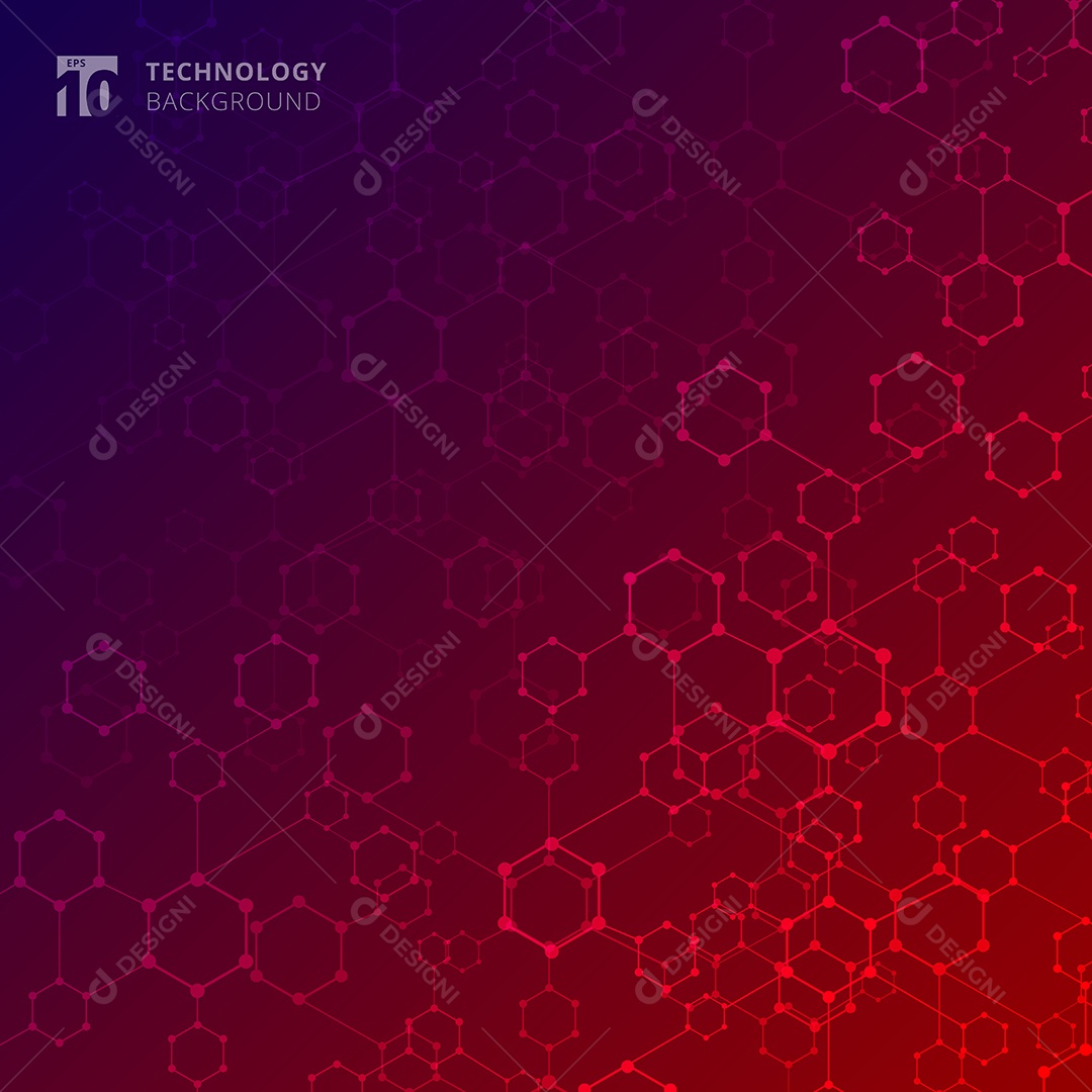 Background Hexágono de Tecnologia Geométrica Abstrata Vetor EPS