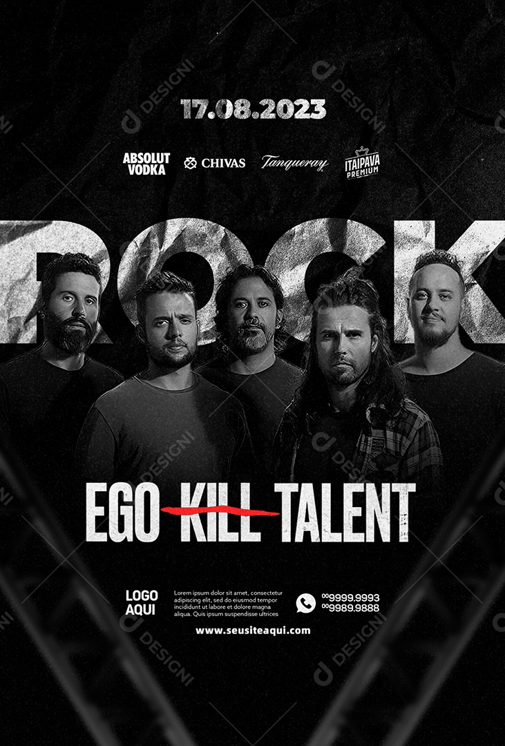 Rock Flyer Banda Ego Kill Talent Social Media PSD Editável