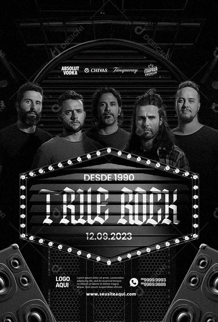 True Rock Flyer Banda Ego Kill Talent Social Media PSD Editável