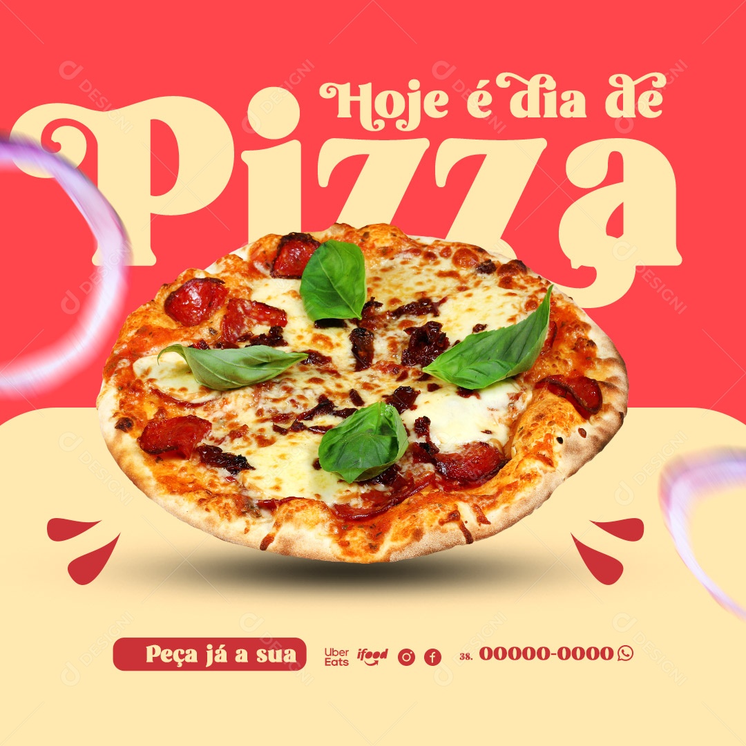 Hoje é Dia de Pizza Social Media PSD Editável
