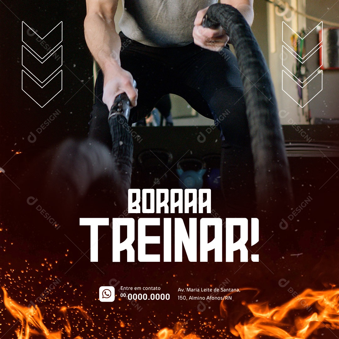 Bora Treinar! Academia Social Media PSD Editável