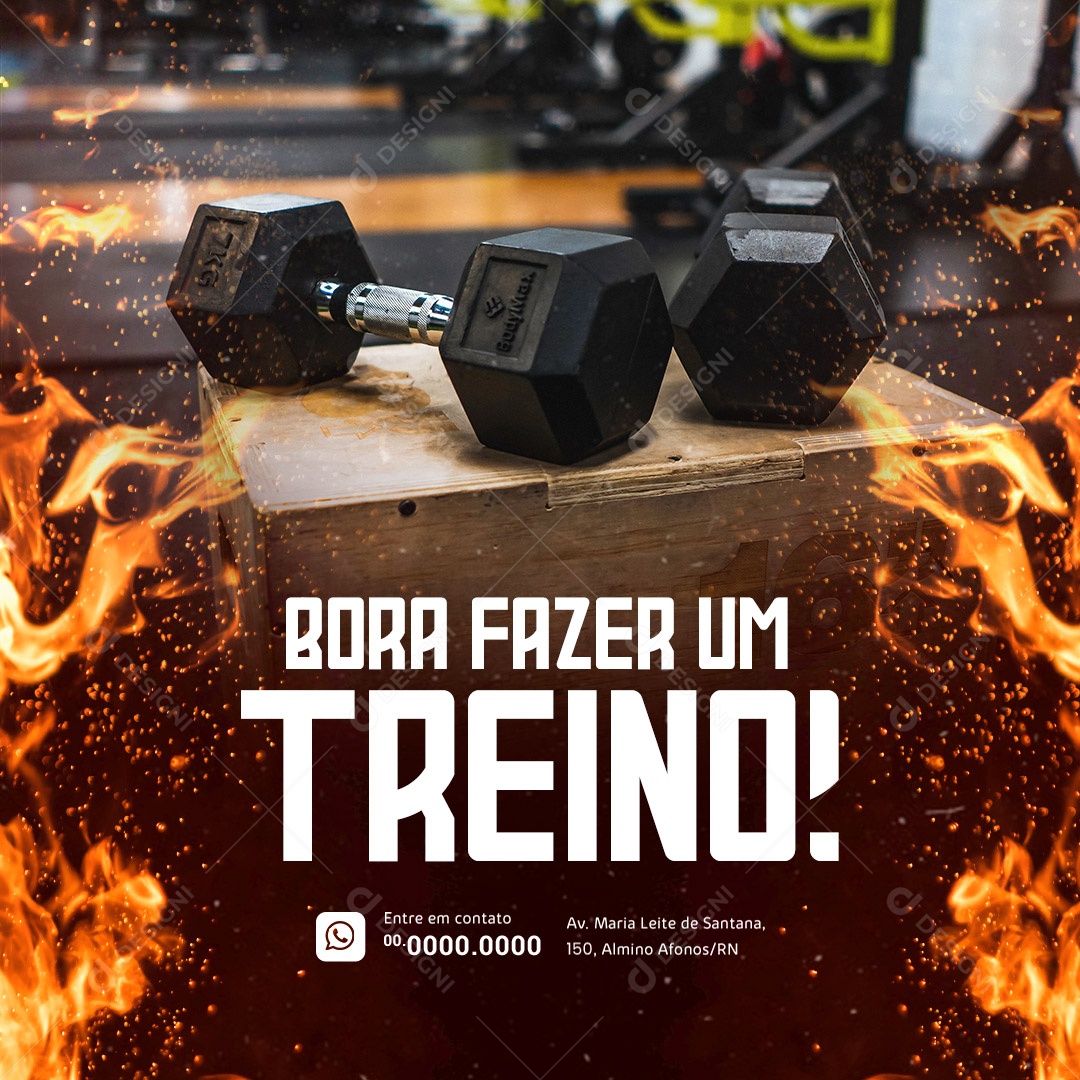 Bora Fazer UmTreino! Academia Social Media PSD Editável
