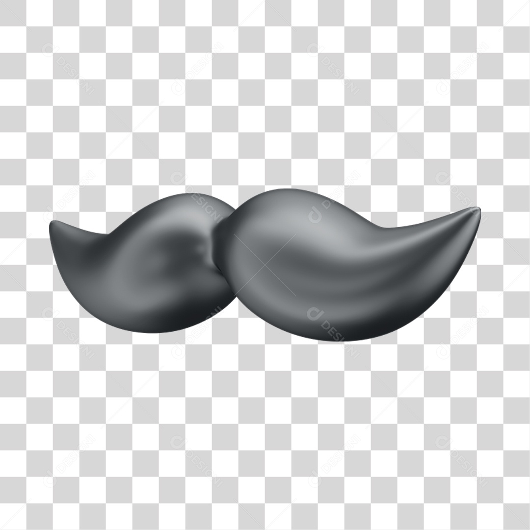 Elemento 3D Bigode Para Composição PNG Transparente