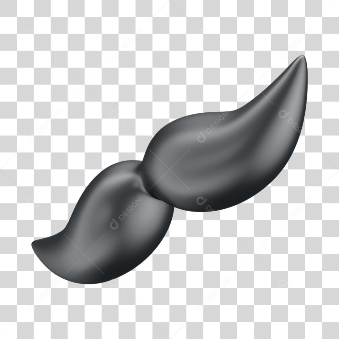 Elemento 3D Bigode Para Composição PNG Transparente