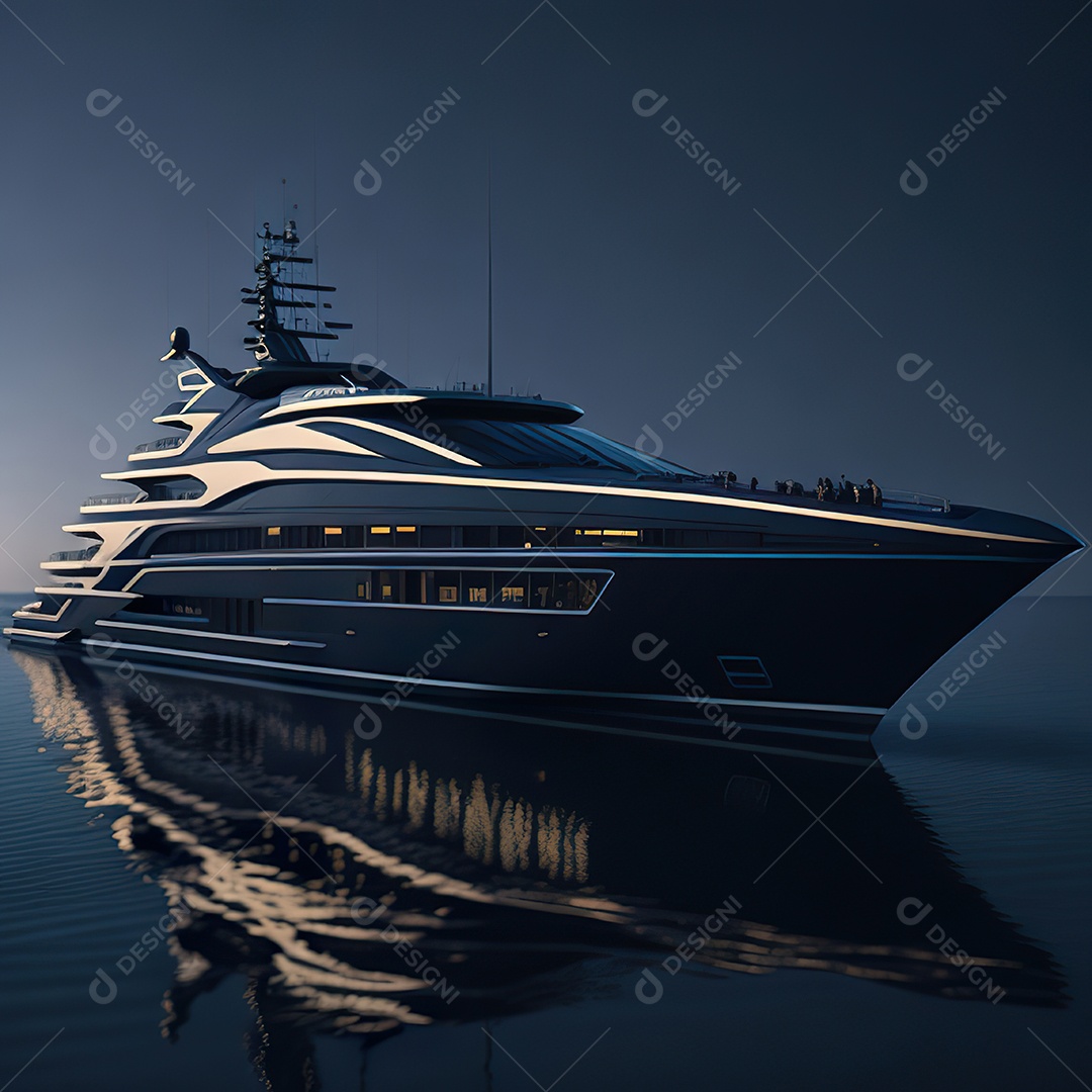 Luxo de lancha hyper racer preta e dourada