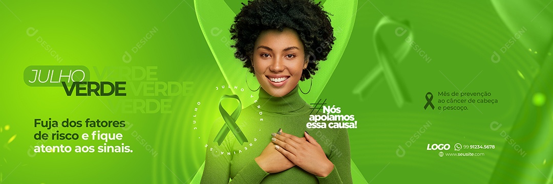 Social Media Banner Julho Verde Fique Atento Aos Sinais PSD Editável