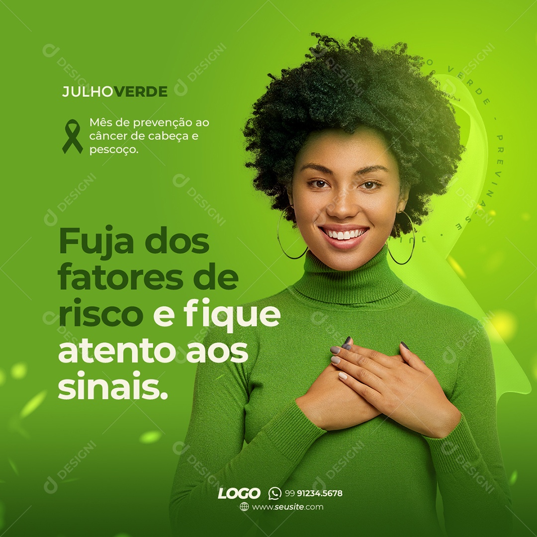 Fuja Dos Fatores De Riscos Julho Verde Social Media PSD Editável