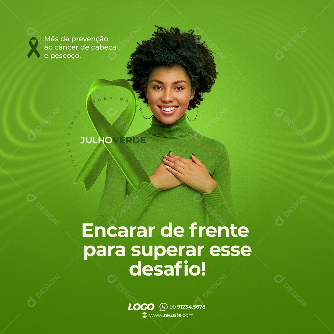 Social Media Superar Esse Desafio Julho Verde PSD Editável