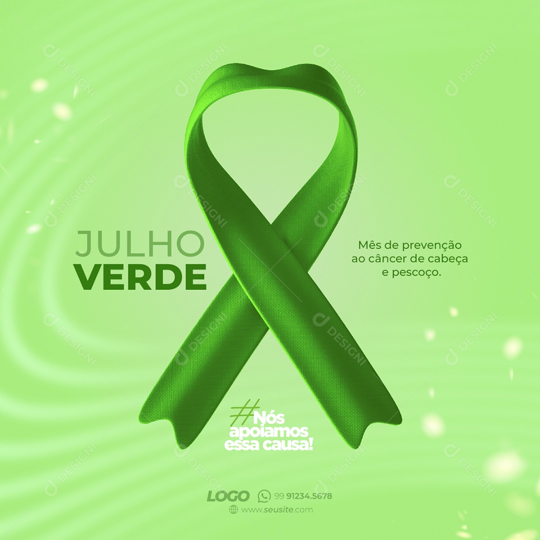 Social Media Julho Verde Apoiamos Essa Causa PSD Editável