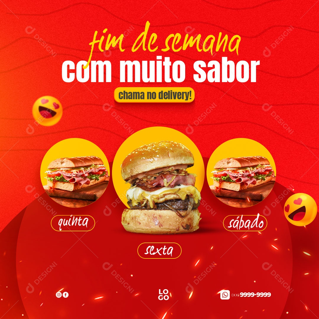 Social Media Fim De Semana Com Muito Sabor PSD Editável