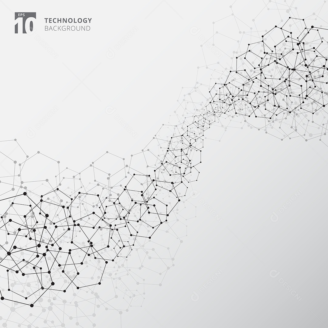 Background Estrutura de Conexão de Tecnologia Abstrata Vetor EPS
