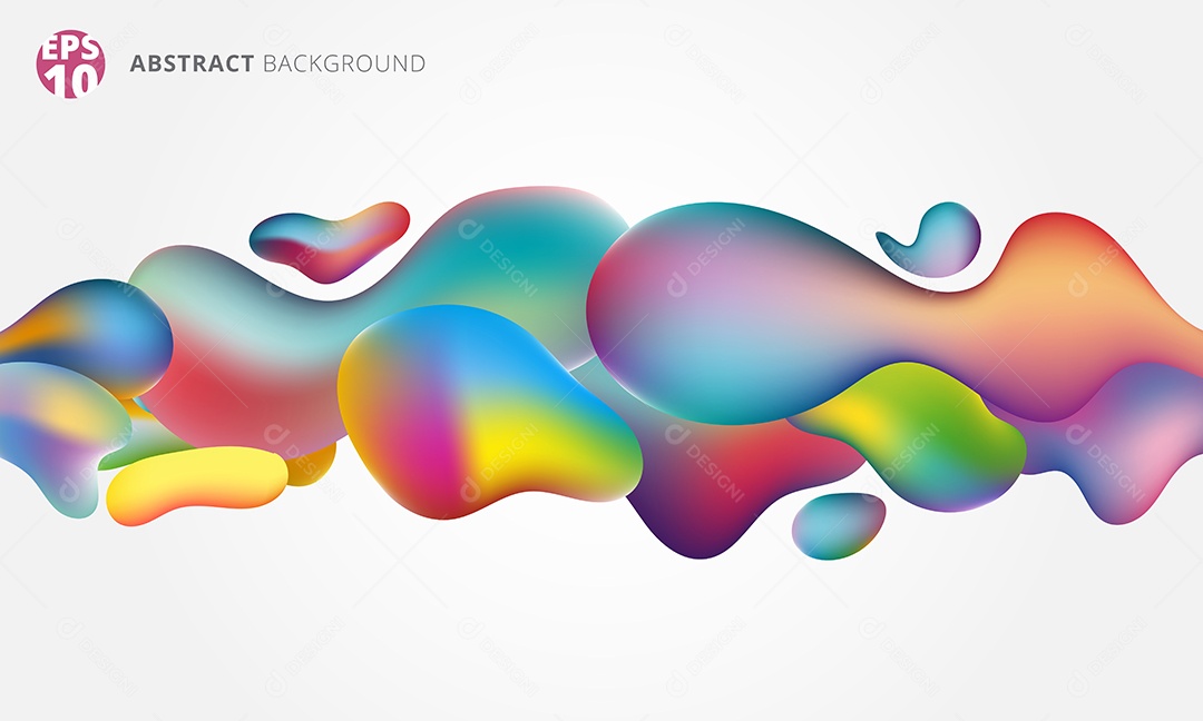Background Respingo de Fluido 3D Abstrato Colorida Vetor EPS