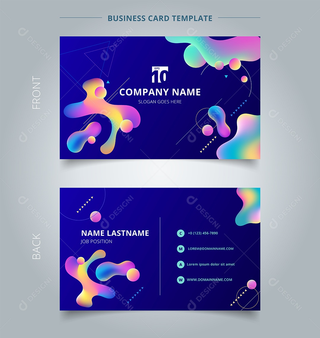 Modelo de Cartão de Visita Vetor EPS Editável