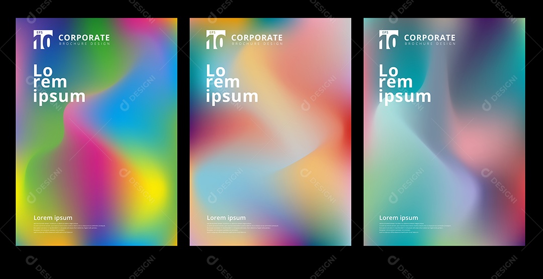 Capa de Composição de Formas de Gradiente Coloridas Vetor EPS