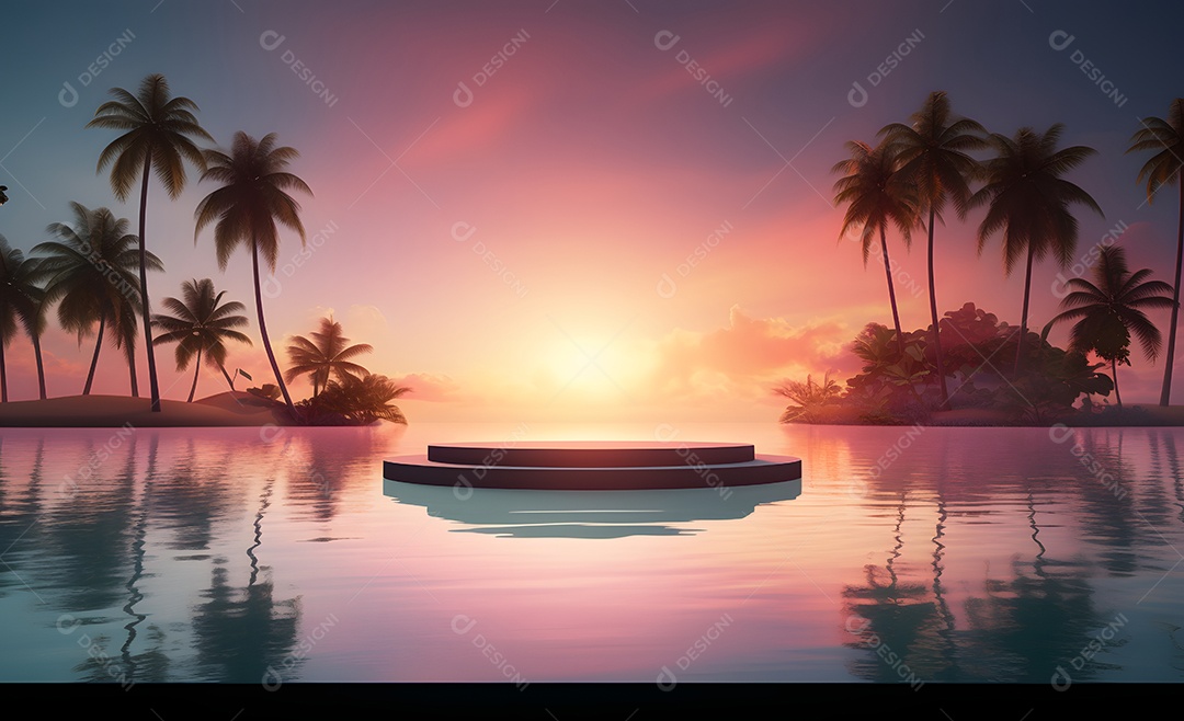 Fundo para Cenário Realista Sunset ao Por do Sol