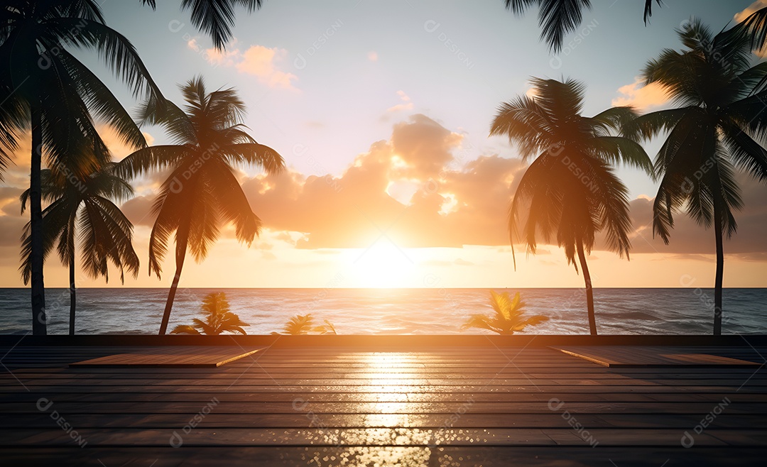 Fundo para Cenário Realista Sunset ao Por do Sol