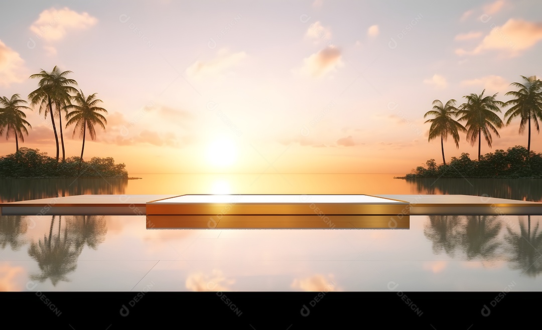 Fundo para Cenário Realista Sunset ao Por do Sol