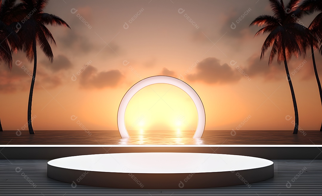 Fundo para Cenário Realista Sunset ao Por do Sol