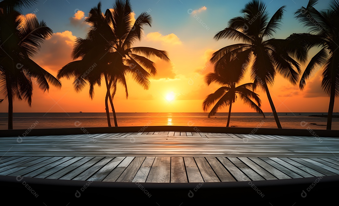 Fundo para Cenário Realista Sunset ao Por do Sol