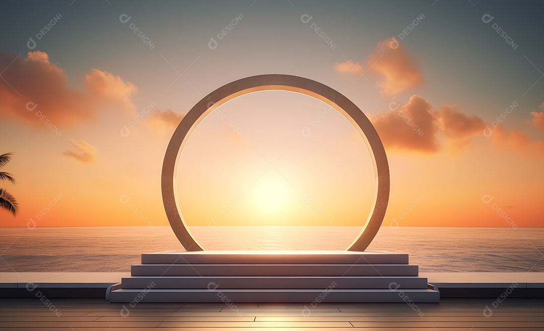 Fundo para Cenário Realista Sunset ao Por do Sol