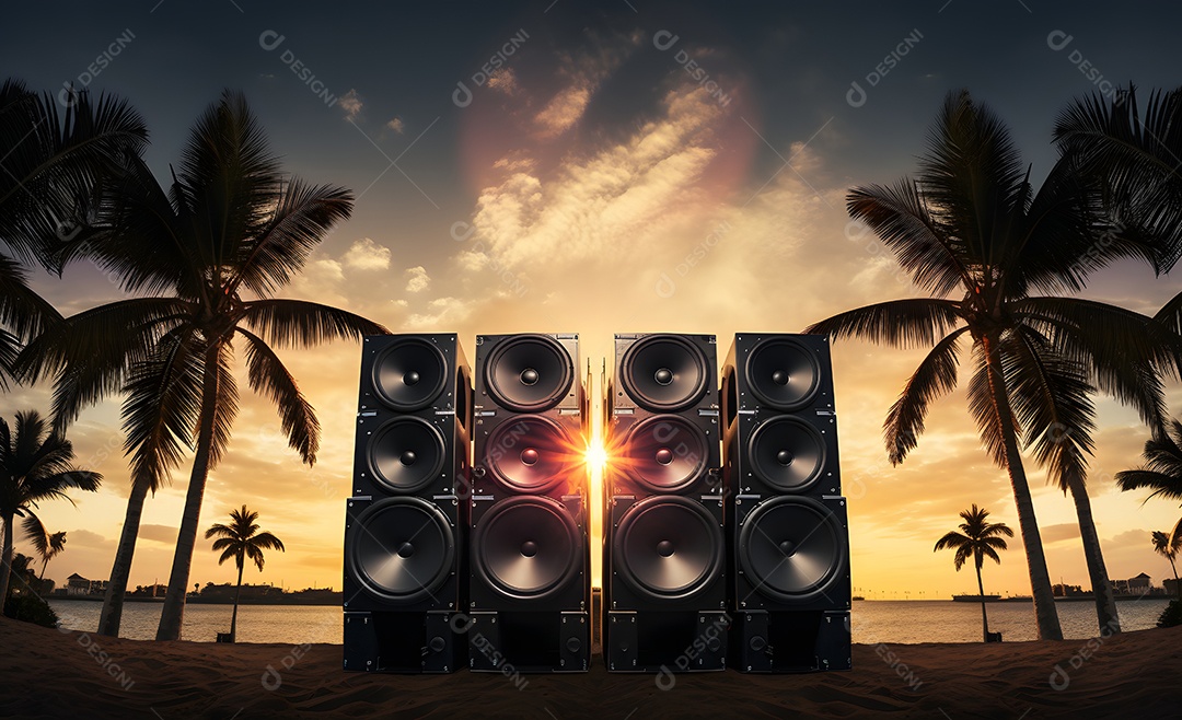 Fundo para Cenário com Por do Sol Realista Sunset