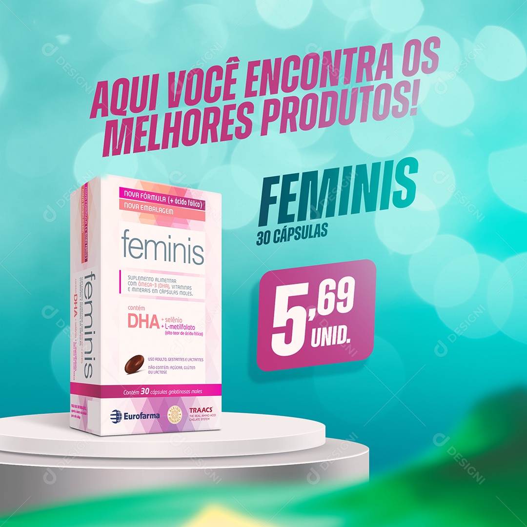 Aqui Você Encontra Os Melhores Produtos Feminis Social Media PSD Editável