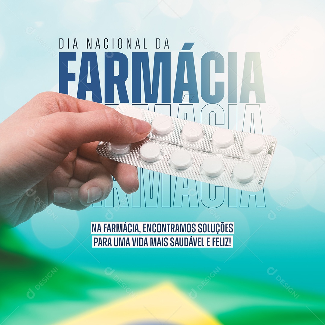 Social Media Dia Nacional Da Farmácia Encontramos Soluções PSD Editável