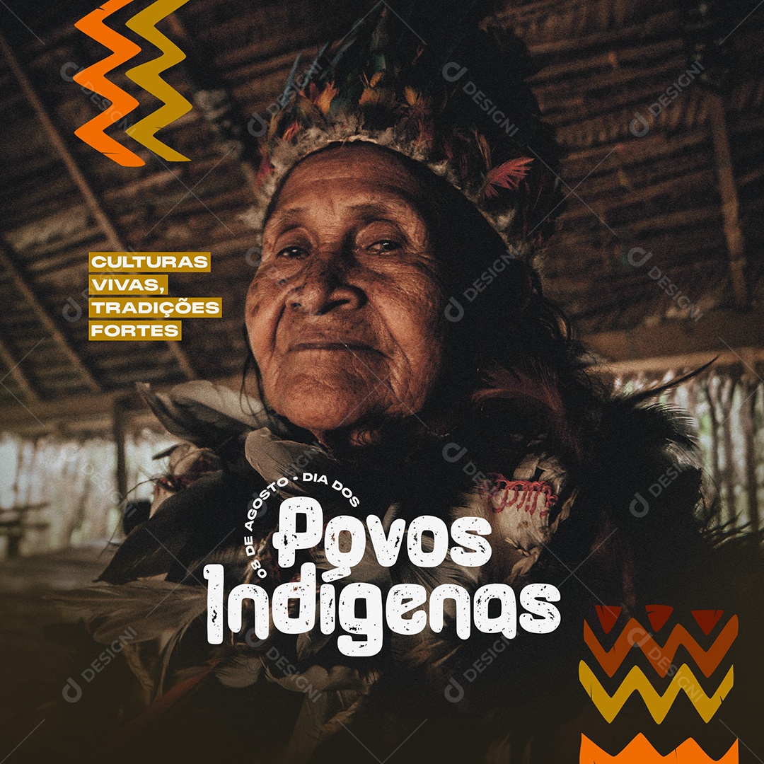 Social Media 08 De Agosto Dia Dos Povos Indígenas PSD Editável