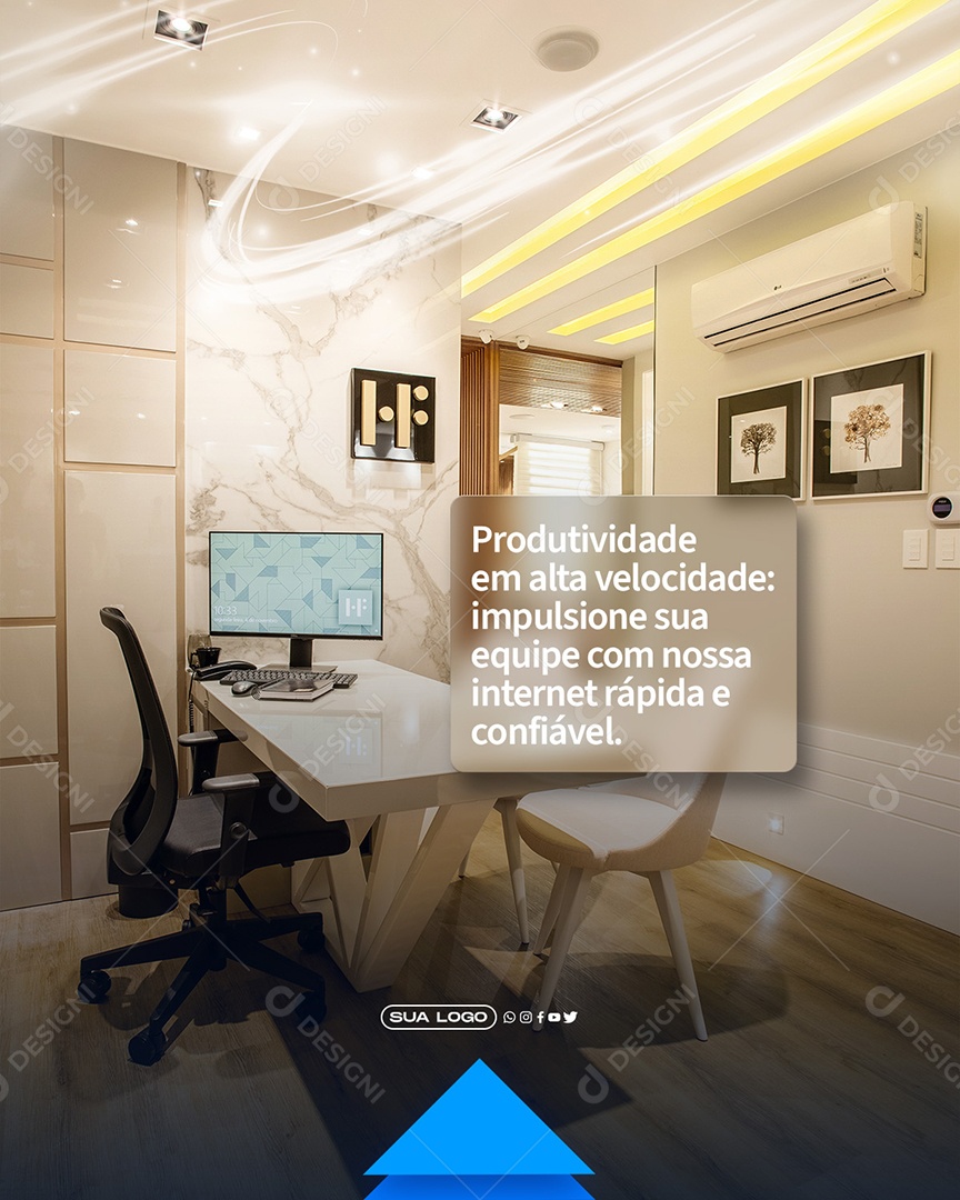 Produtividade Em Alta Velocidade Social Media PSD Editável