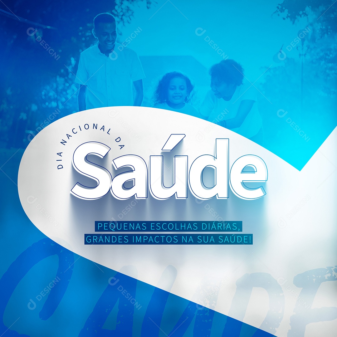 Social Media Dia Nacional Da Saúde Grandes Impactos PSD Editável