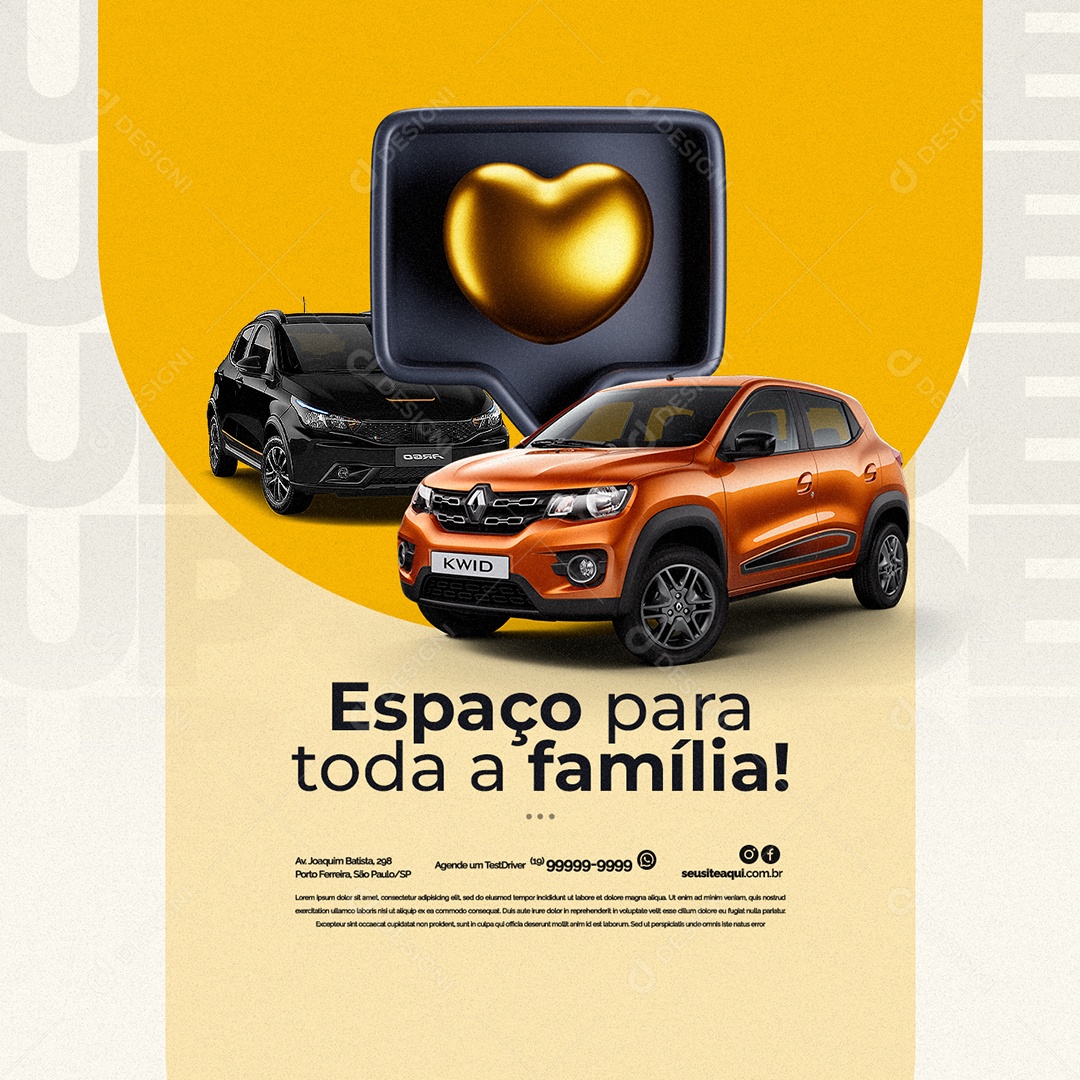 Espaço Para Toda A Família Concessionária Social Media PSD Editável