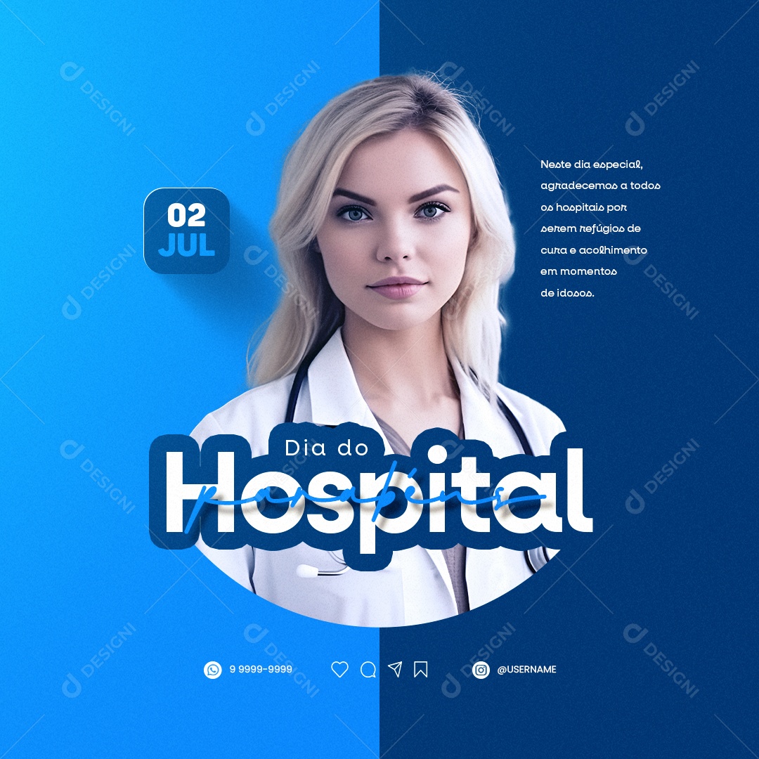 Neste Dia Especial Agradecemos A Todos Dia Do Hospital Social Media PSD Editável