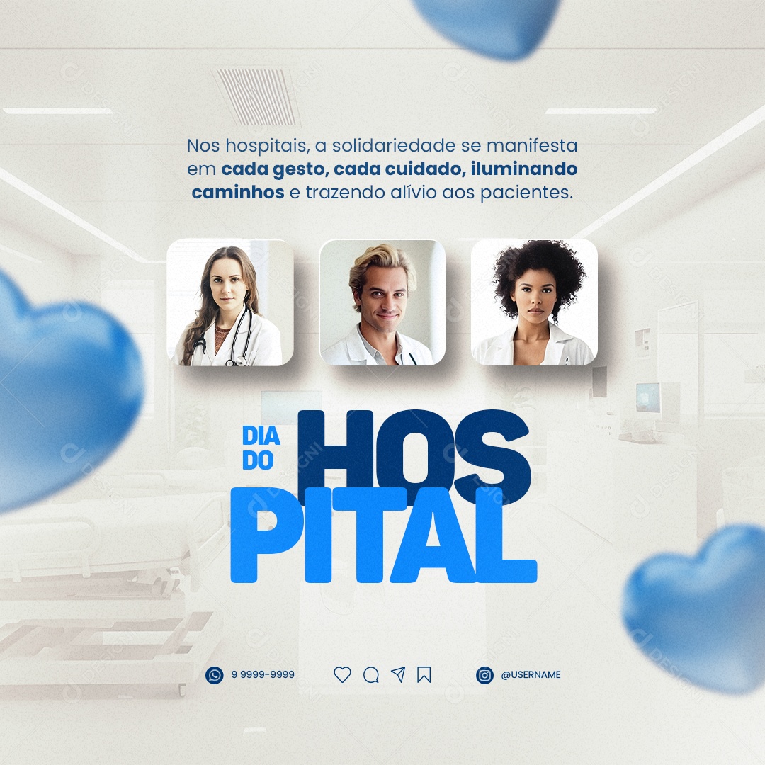 Cada Gesto Cada Cuidado Iluminando Caminhos Dia Do Hospital Social Media PSD Editável