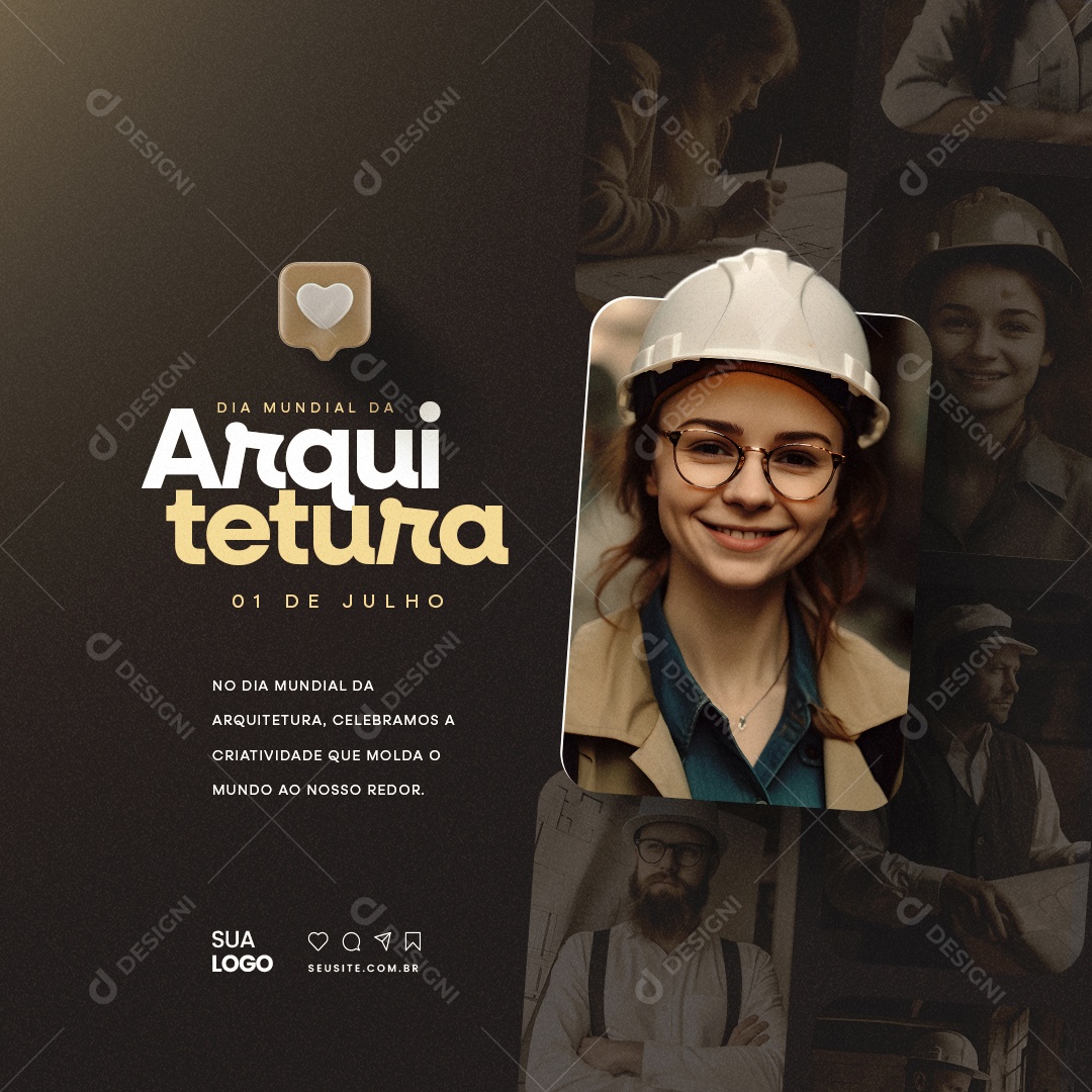 Celebremos A Criatividade Que Molda O Mundo Dia Mundial Da Arquitetura Social Media PSD Editável