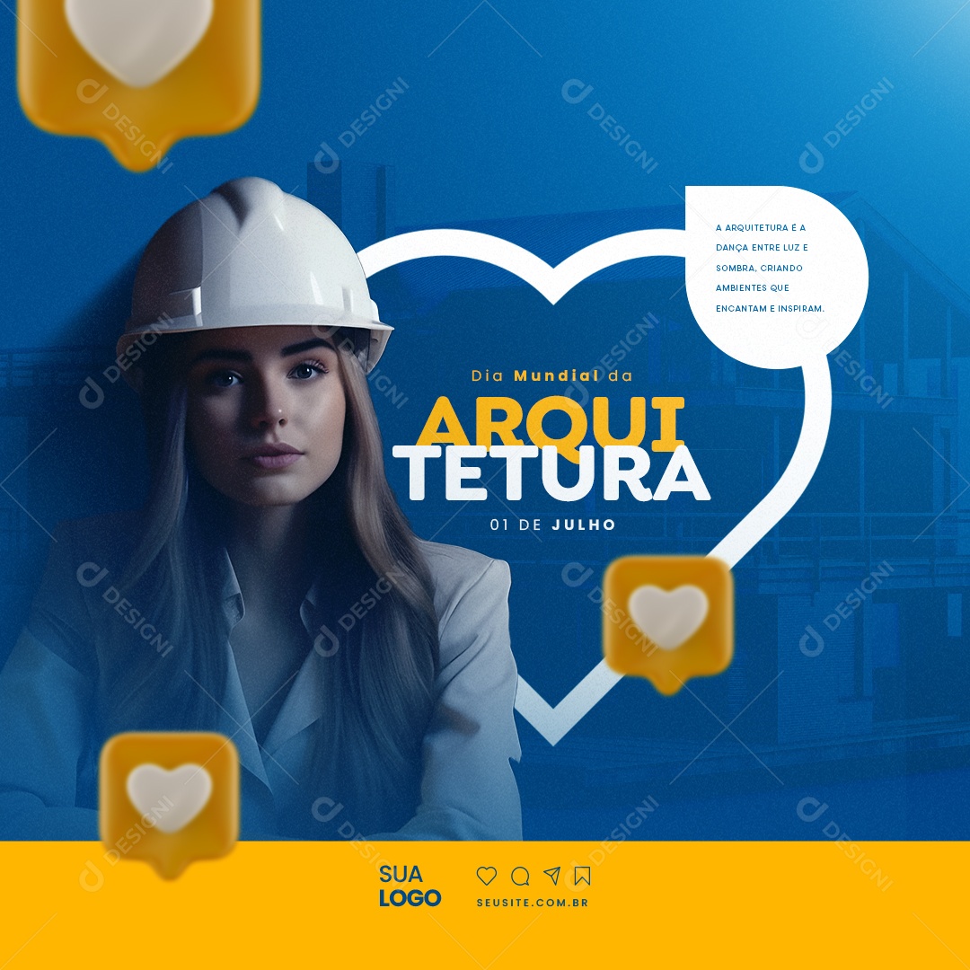 A Arquitetura é a Dança Entre Luz E Sombra Dia Mundial Da Arquitetura Social Media PSD Editável