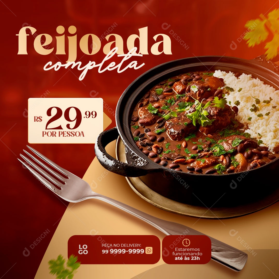 Social Media Feijoada Completa PSD Editável