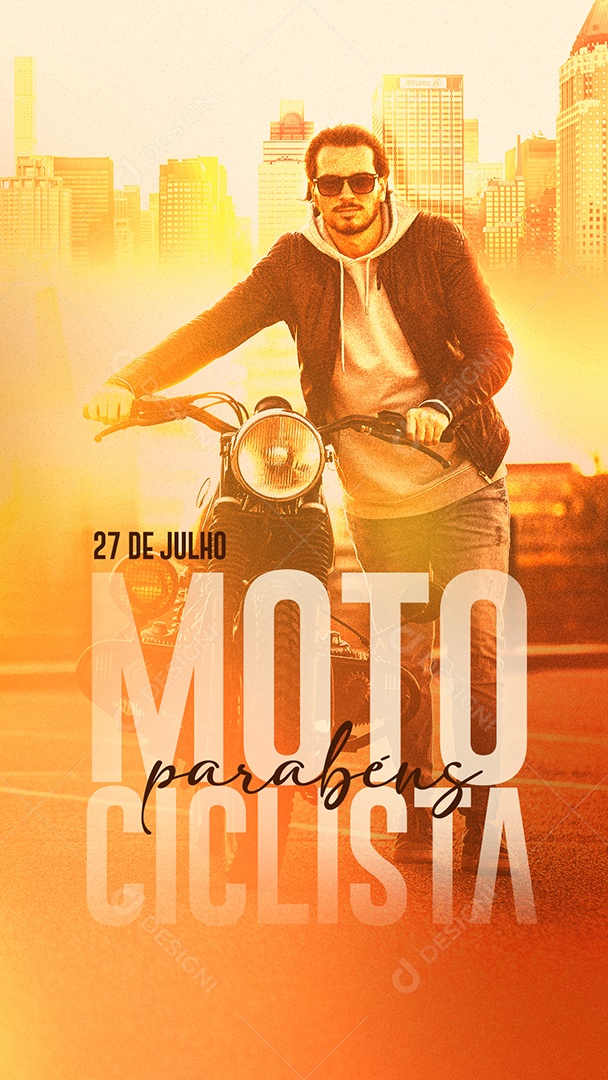 Story Parabéns Motociclista 27 De Julho Social Media PSD Editável